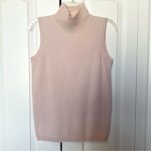 C by Bloomingdale’s Pink Sleeveless Mock Neck Cashmere Sweater